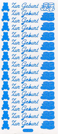 Stickerbogen "Zur Geburt" (blau)
