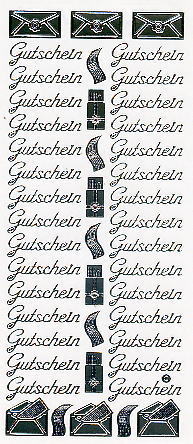 *Stickerbogen "Gutschein" (silber)