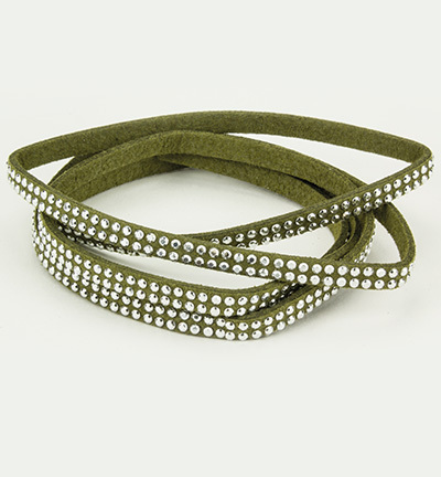 Cord Cord With Double Row Studs Olive Green