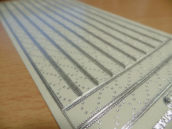 Stickerbogen Bordüren transparent mit Silberkontur sofort lieferbar