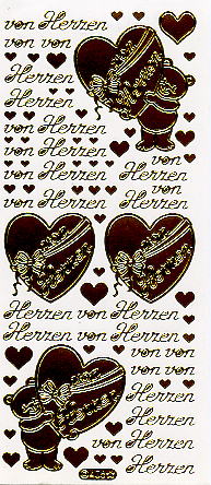 *Stickerbogen "von Herzen" (gold)