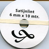 *Satinband 10 Meter x 6 mm creme +2 M. GRATIS S6.13