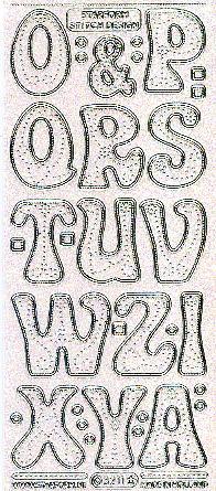 Stickerbogen Buchstaben O bis Z transp.-glitter mit SK