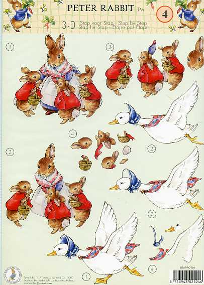 ♥ 4 x 3-D Bogen Peter Rabbit stark reduziert + sofort lieferbar