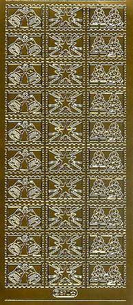 Stickerbogen "Briefmarken" (gold)
