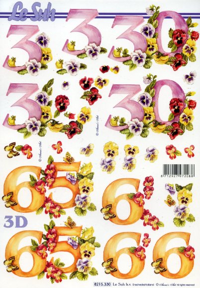 Le Suh 3-D Schneidebogen "Zahlen 30 und 65"