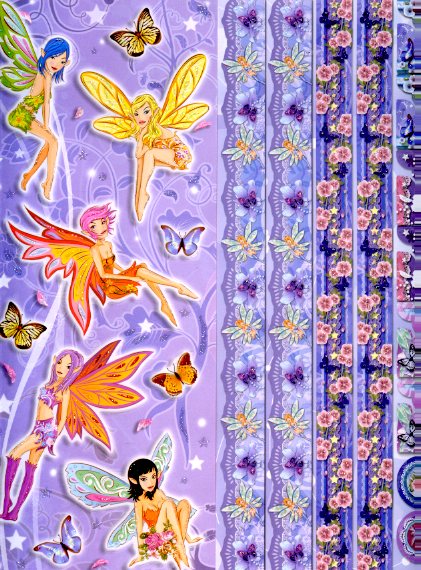 XXL Glitter-Sticker Elfen Schmetterlinge