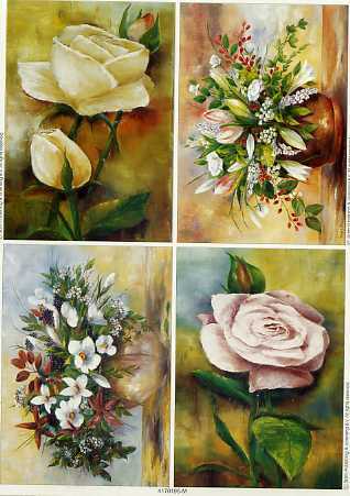 5er SET vier Grundbilder " Blumen"