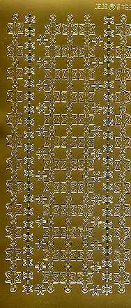 Stickerbogen "Bordüren mit Sternchen bzw. Eiskristallen" (gold)