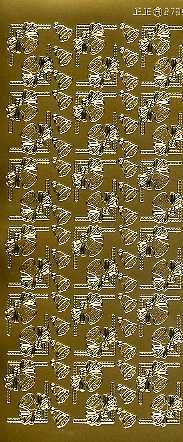 Stickerbogen Ecken mit Glocken gold e2735g sofort lieferbar