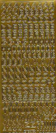 Stickerbogen "Buchstaben" (gold)
