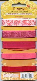 Schleifenband rosa-rot 5 x 1 Meter 1 cm Breite sofort lieferbar