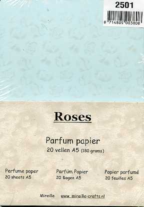 *Parfümpapier Rosen 20 x A5, 180 g, hellblau