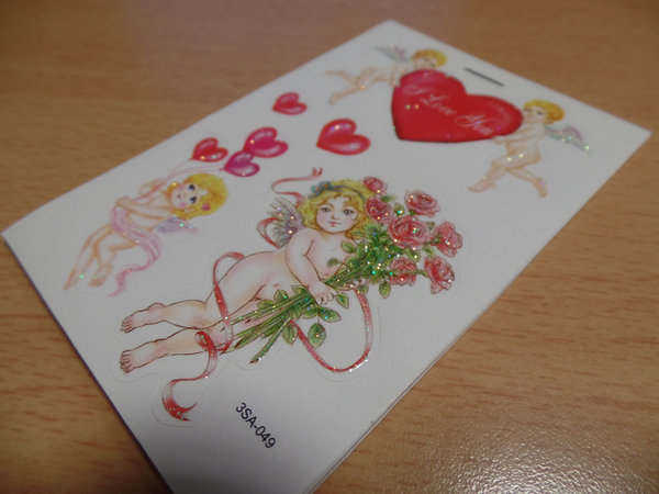 10 Sticker Engel mit Herzen bzw. Rosen sofort lieferbar