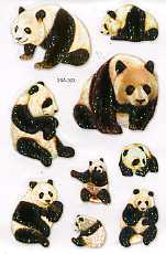 10 Sticker Pandabären sofort lieferbar