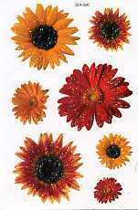 10 Stickerbogen "Blüten orange/gelb"