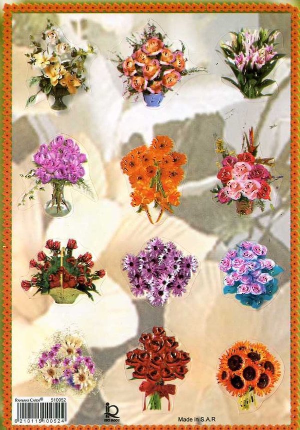 *10 Stickerbogen "Blumenmotive" sofort lieferbar