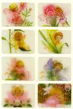*4 Wackelbilder Morehead - Elfen mit Blumen