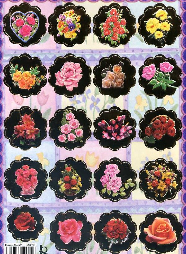 10 Stickerbogen "Blumenmotive"