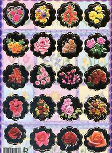 10 Stickerbogen "Blumenmotive"