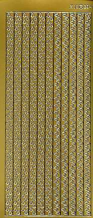 Stickerbogen "Tannenbaumbordüren" (gold)