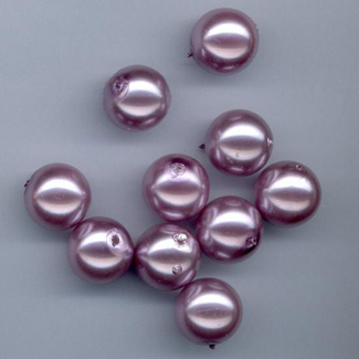 Glasperlen, 14 mm x 10 Stück, lila sofort lieferbar