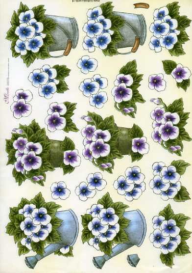Mireille 3-D Schneidebogen Blumen mit Gießkanne