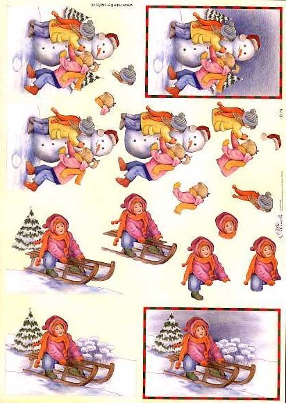Mireille 3-D Schneidebogen "Kinder im Schnee"