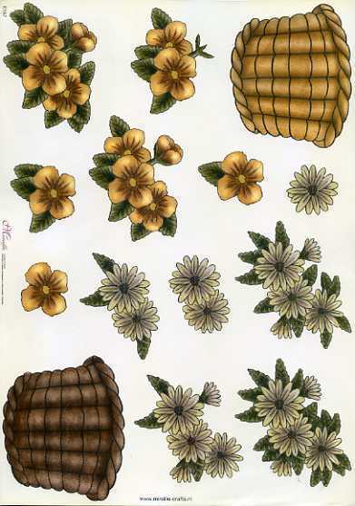 Mireille 3-D Schneidebogen "Korb mit Blumen"