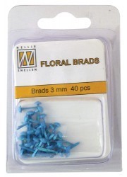 Floral glitter brads GB004 blue 40 Stück sofort lieferbar