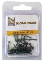 Floral glitter brads GB001 black 40 Stück