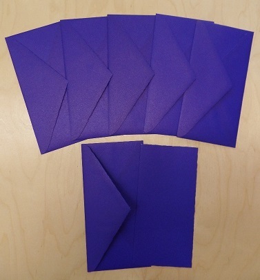 *6 Karten + 6 Umschläge mit Büttenrand (blau)