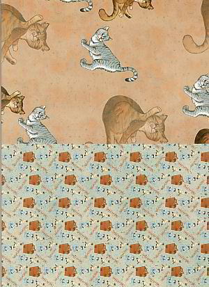 10 x DIN A4 Hintergrundpapier "Katzen"