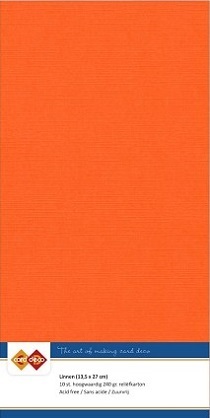 10 x Leinenkarton, 13,5 x 27 cm orange sofort lieferbar