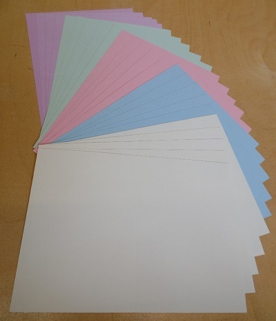 *Kartenpapier 25 x A5 ca. 210 gr. in 5 Farben