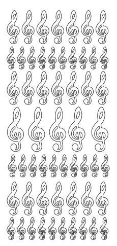 Stickerbogen "Notenschlüssel" (silber)