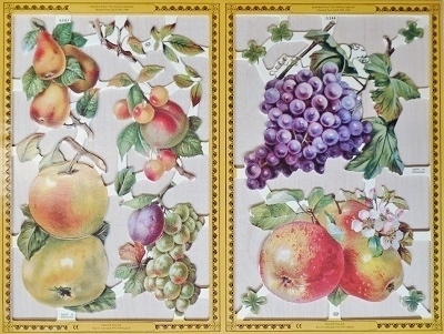 Poesie-Bilder ca. 23 x 30 cm Äpfel und Trauben