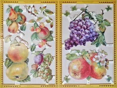 Poesie-Bilder ca. 23 x 30 cm Äpfel und Trauben