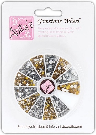 Gemstone Wheel Glitzersteinchen, gold/silber