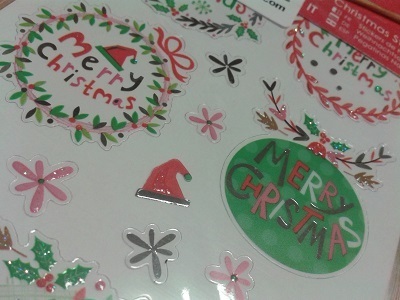 *Stickerbogen mit Glitter Merry Christmas