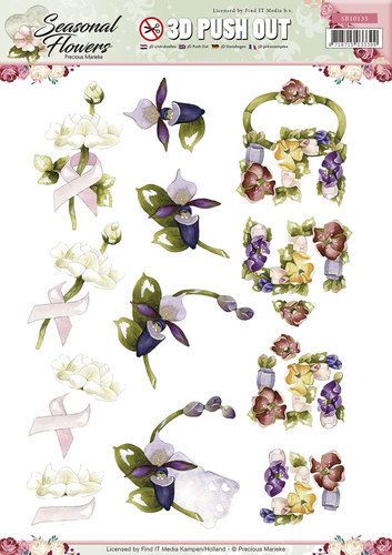 *3D Stanzbogen A4 "Seasonal Flowers - Blumen"