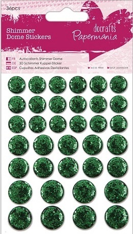 Shimmer Dome Stickers 36 Stück grün sofort lieferbar