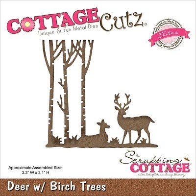 Cottage Cutz Stanzschablone Deer Birch Trees sofort lieferbar