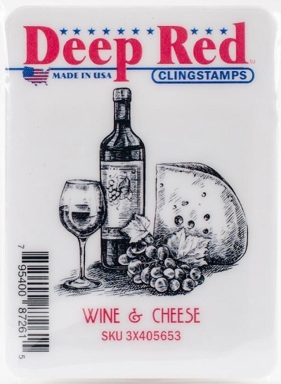 Deep Red CLINGSTAMPS - Wein und Käse sofort lieferbar