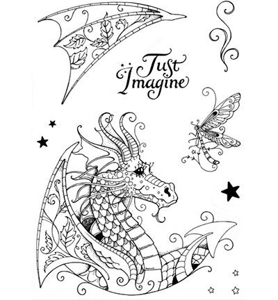 *Clear Stamps Drache A5
