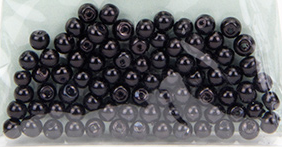 Glasperlen, 4 mm schwarz 8,5 g sofort lieferbar