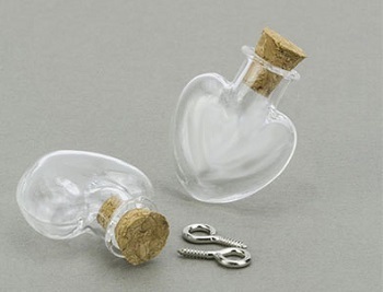 Glasflaschen mit Korken 2 Stück  Herz sofort lieferbar